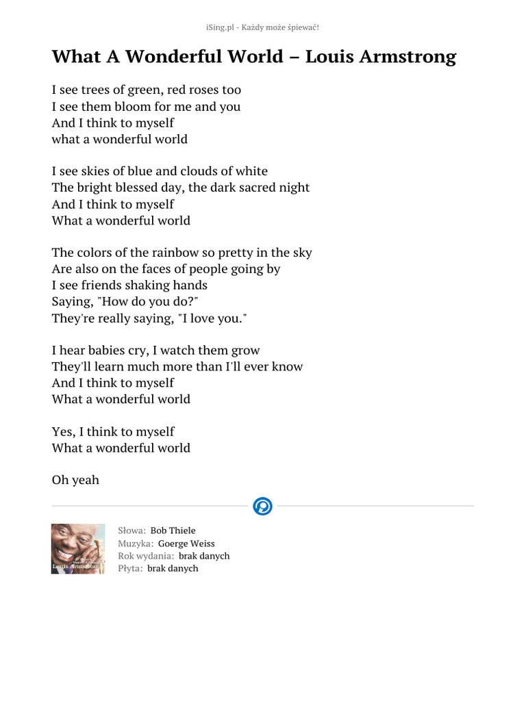What a Wonderful World Lyrics | PDF