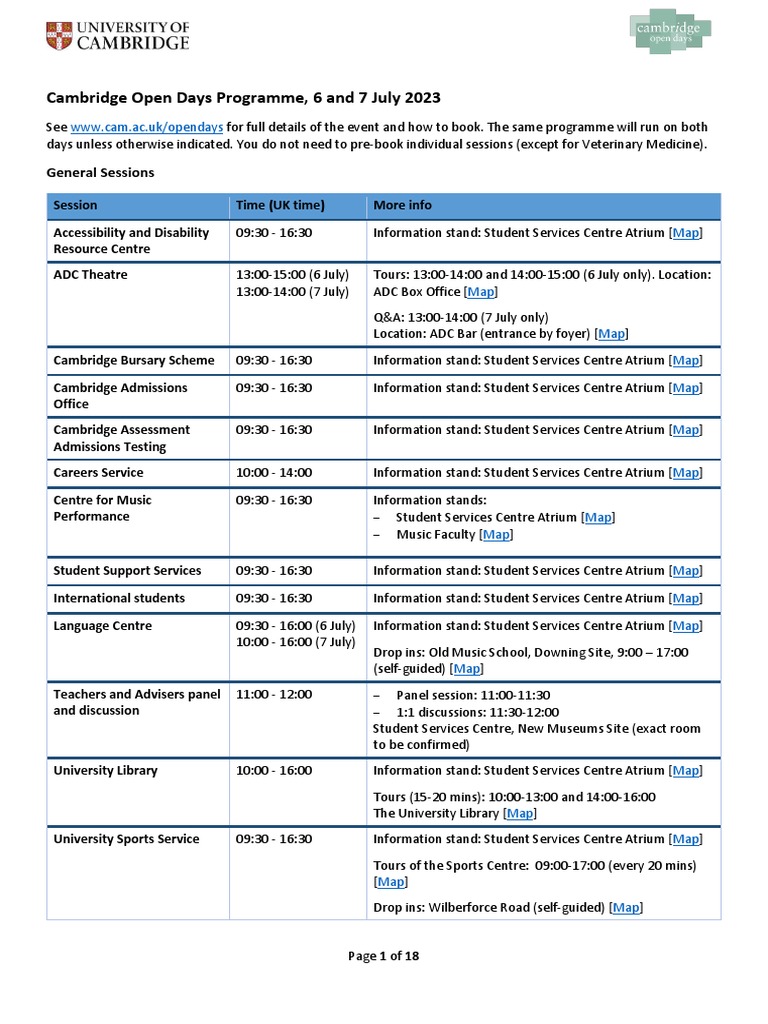 Cod Programme 2023 PDF University Of Cambridge Science