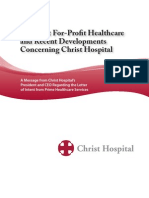 Christ Hospital Brochure on Possible Prime Healthcare Takeover