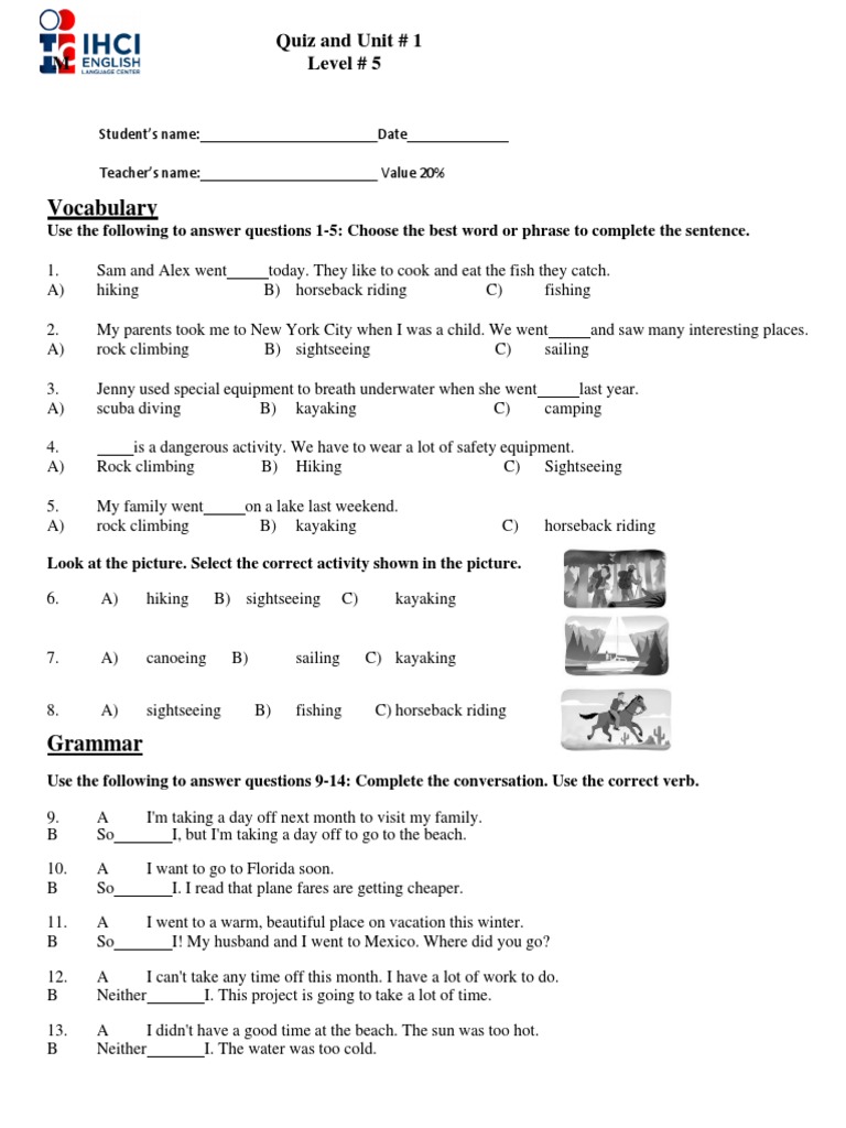 Quiz 1 Level 5 Pdf