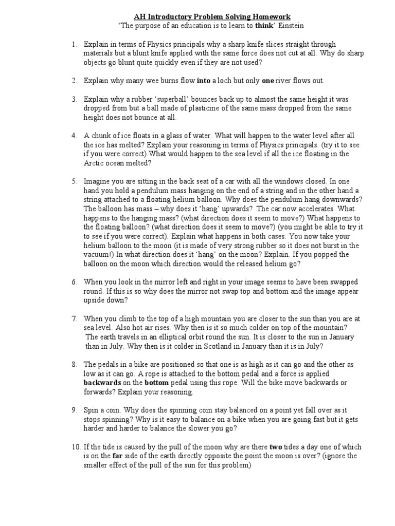 AH Introductory Problem Solving Homework | PDF | Planets | Color