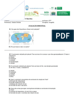 Avaliação Geografia (2º Bimestre) - 6º - 7º