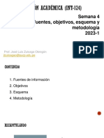 INT124 2023-1 Semana 04 - Fuentes, Objetivos, Esquema y Metodología