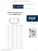 Butt Weld Caps, ASME B16.9 and Weights