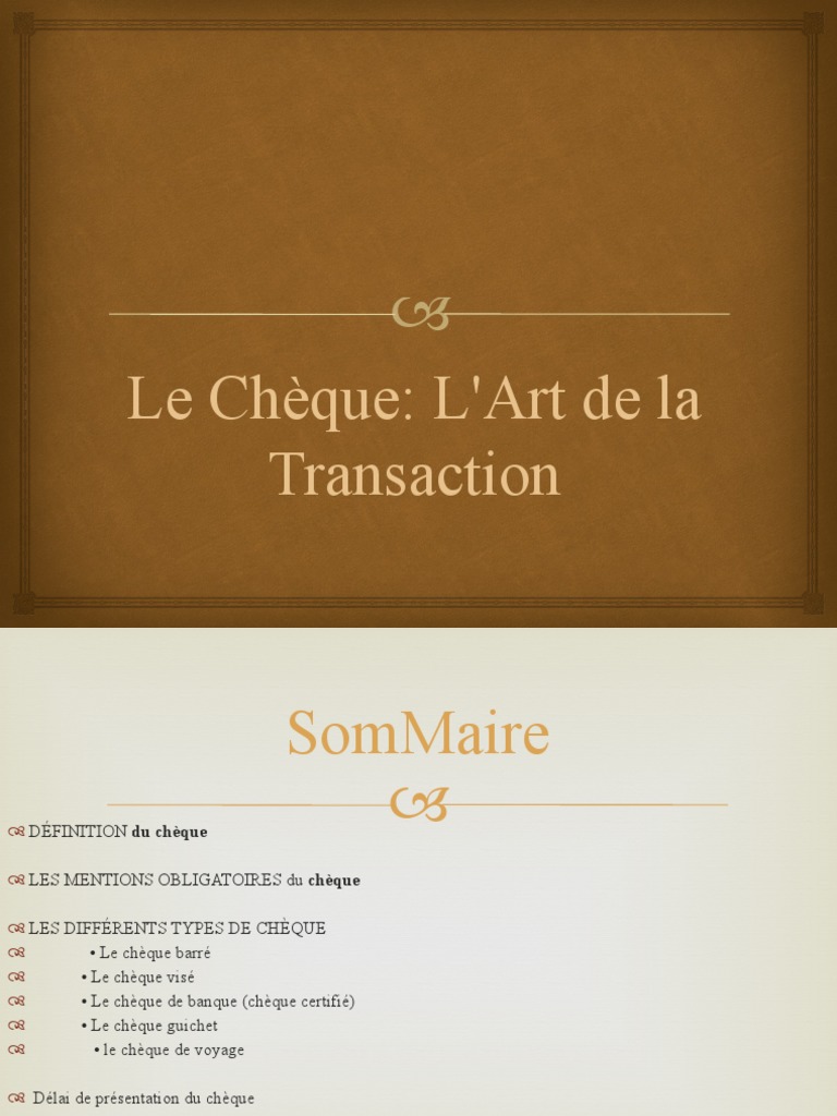 Types de chèques au Maroc | PDF | Chèque | Banques