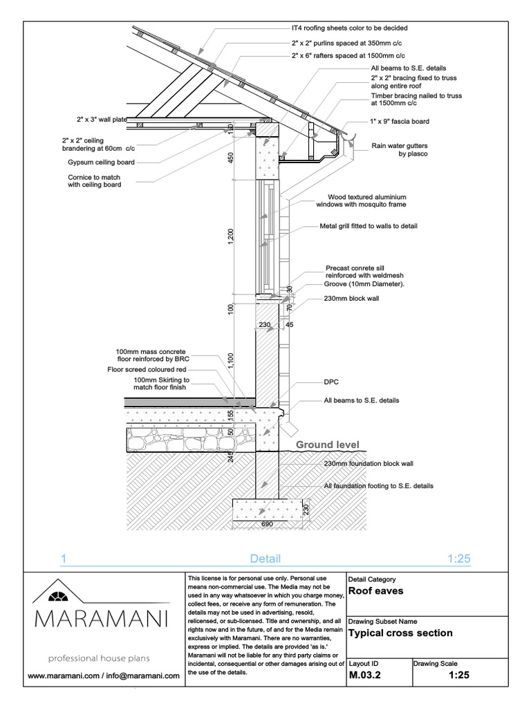 Roof Eaves Cross Section Detail | PDF