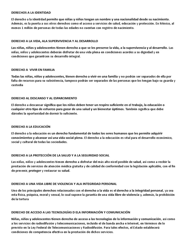 Derechos A La Identidad | PDF | Adolescencia | Derecho Constitucional