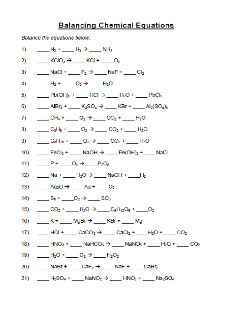 Balance Worksheet | PDF