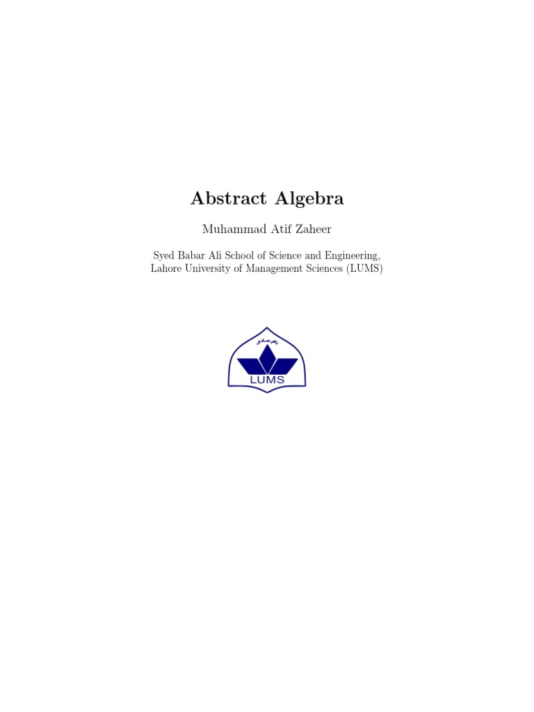Abstract Algebra Notes Pdf