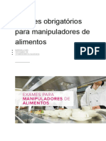 Exames Obrigatórios para Manipuladores de Alimentos