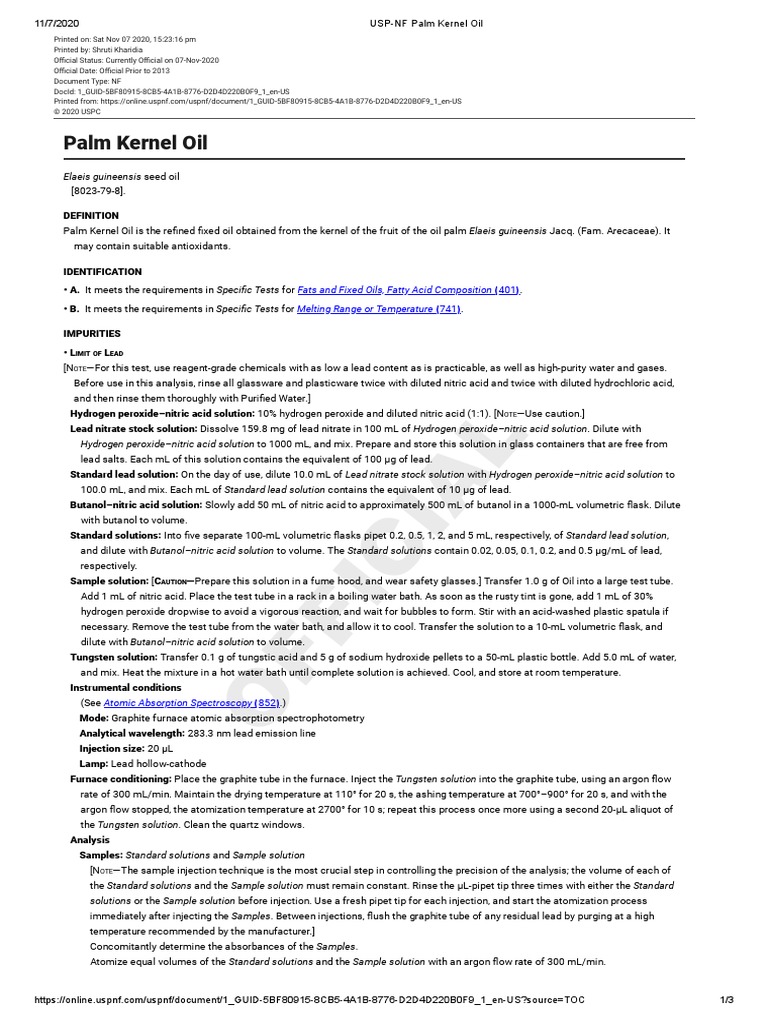 Usp nf palm kernel oil download free pdf nitric acid atomic