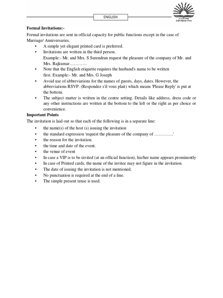 English Invitations Pdf
