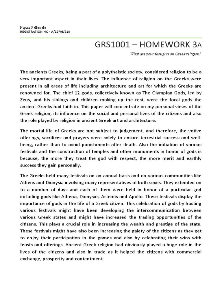 GRS1001 Homework 3a | PDF