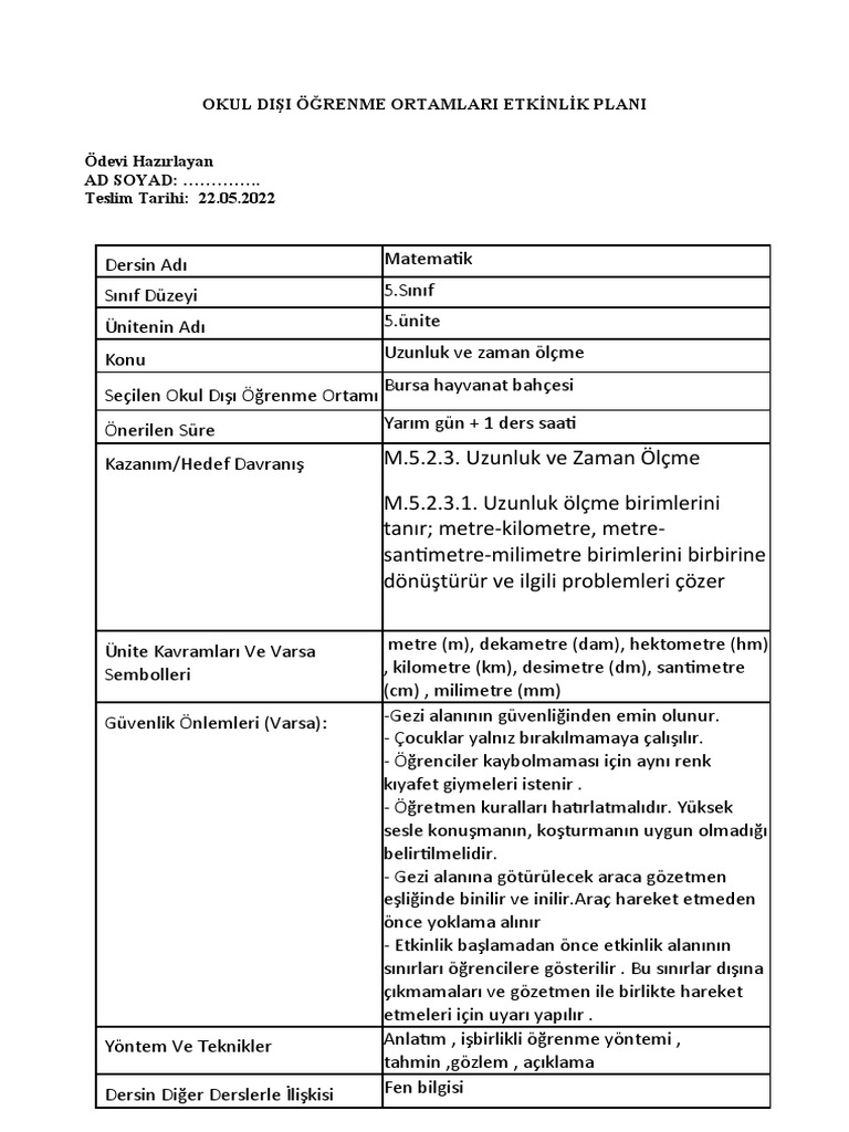 Etkinlik Planı-Örnek-3 | PDF