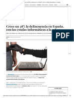 Crece Un 28% La Delincuencia en España, Con Las Estafas Informáticas A La Cabeza
