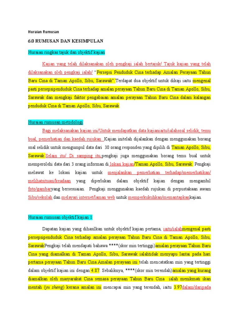 Huraian Rumusan | PDF