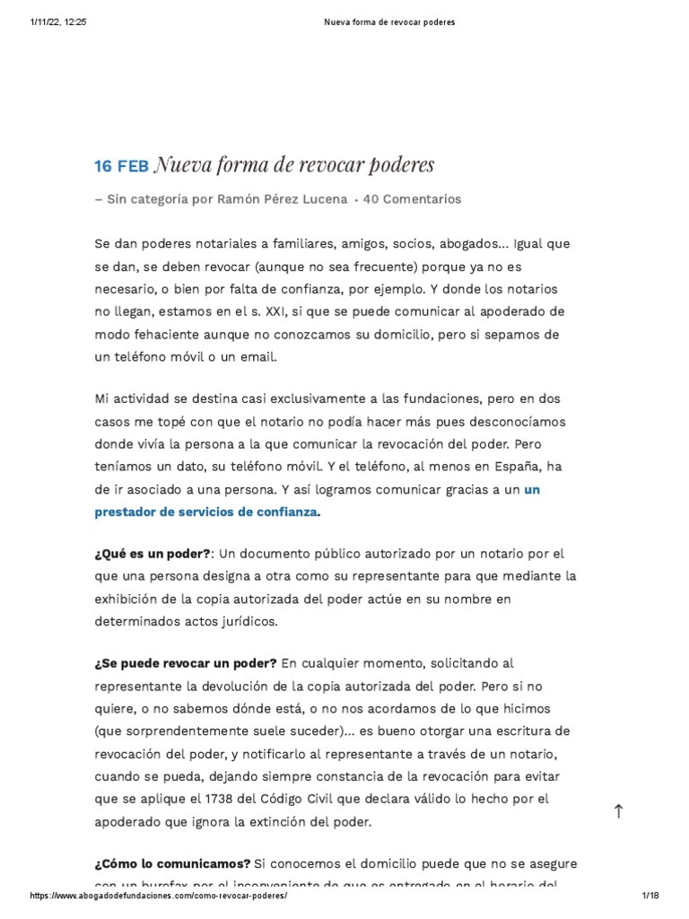 Nueva Forma de Revocar Poderes | PDF