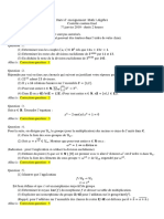 Controle Continu Final Automne 2009 Math I Algebre Correction