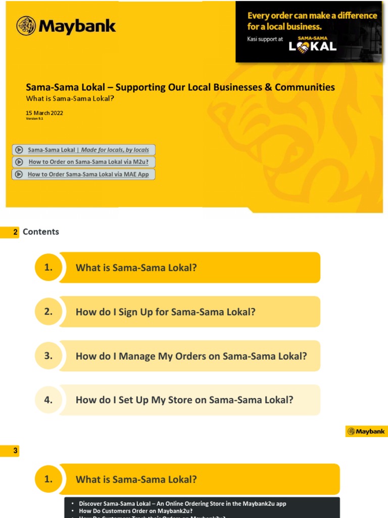 Sama-Sama Lokal: Ordering Guide | PDF