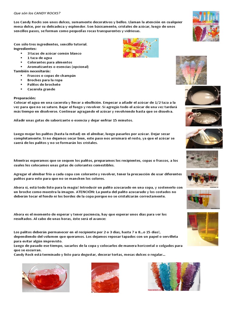 CANDY ROCKS Que Son y Como Se Hacen | PDF