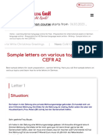 Sample letters on various topics for the CEFR A2 - IFU Sprachschule