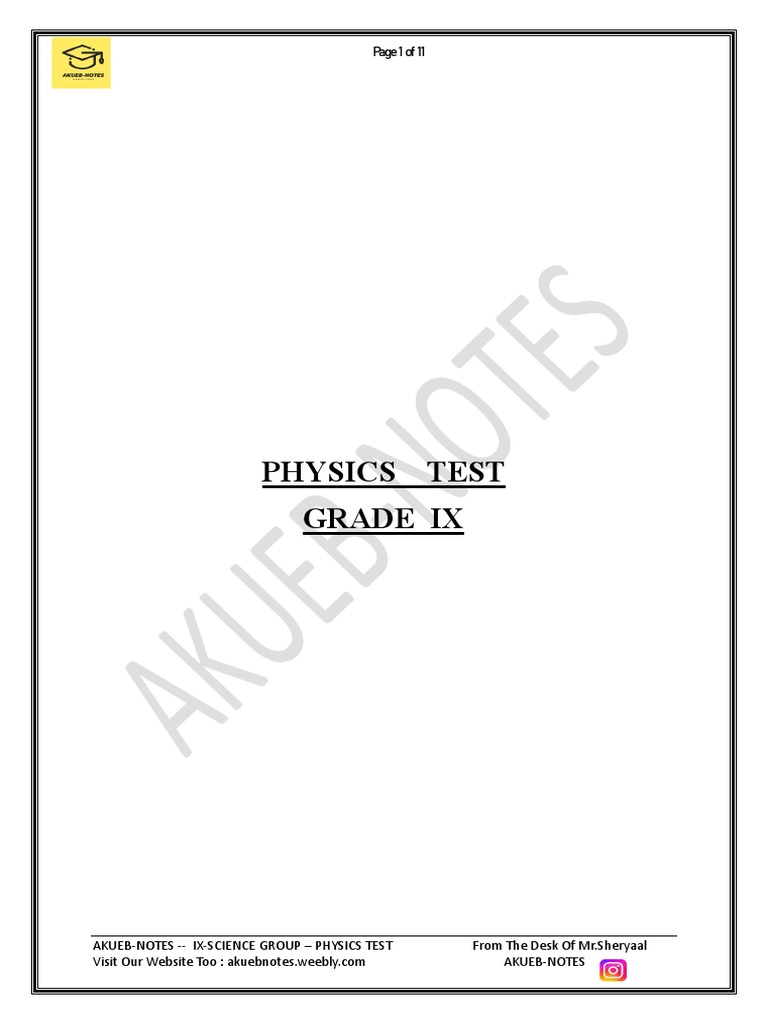 Physics test 01 pdf