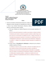Teste II - Auditoria Financeira I - 31.10.2022 - GUIÃO DE CORECÇÃO
