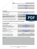 Design Team Procedures 2007 Progress Review Form: (Contract Sum Ex VAT)