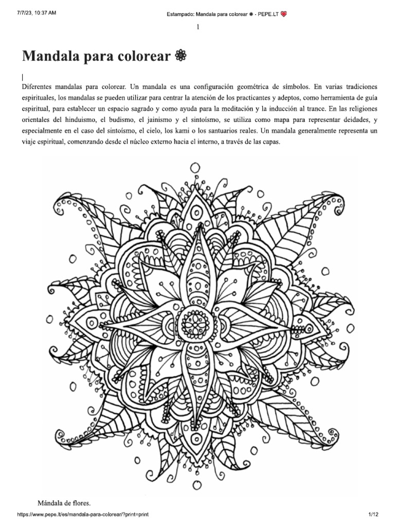 Mandalas para Colorear | PDF