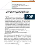 Assessment of Noise Pollution in Selected Locations in Ota, Nigeria