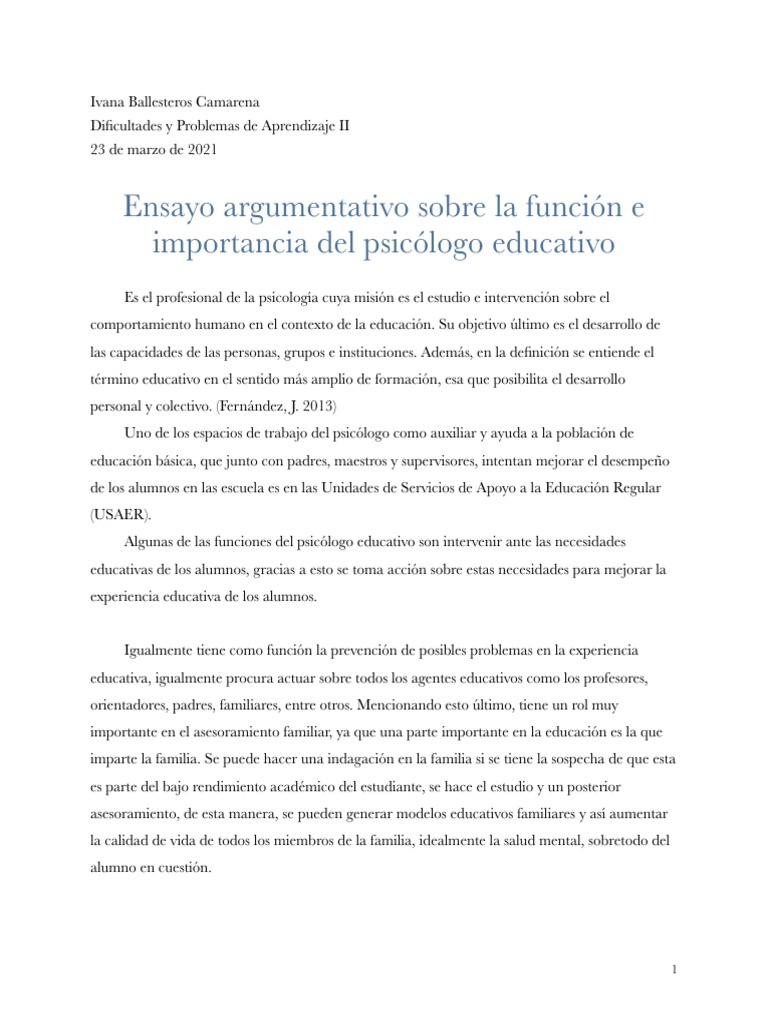 Ensayo Argumentativo | PDF