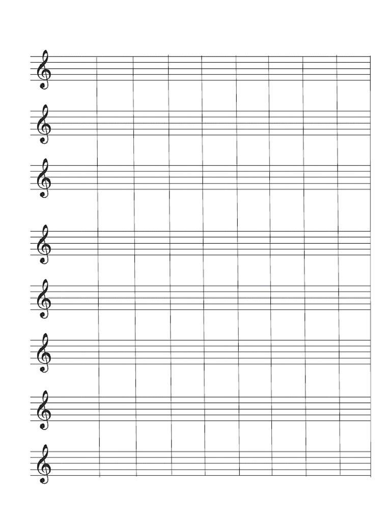 Pentagrama con clave de sol PDF