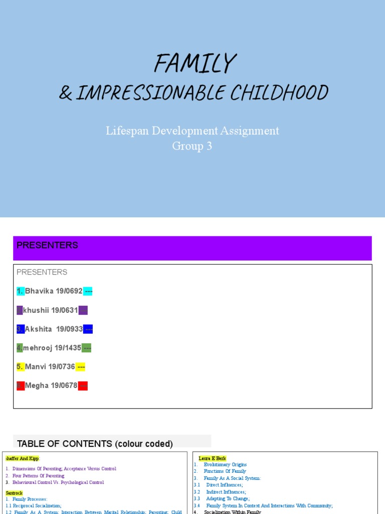 Family and Impressionable Childhood | PDF | Sibling | Parenting