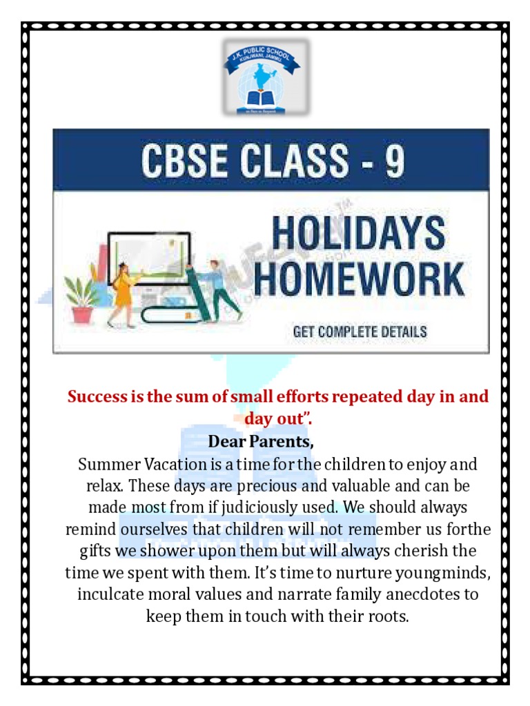 Holidays Homework (9th) (2023-24) | PDF | Factorization | Microsoft Word