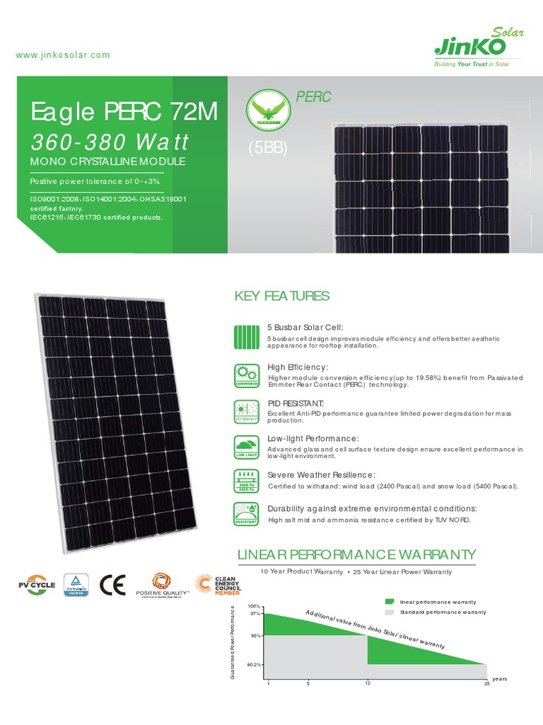 High-Efficiency Mono PERC Solar Panels | PDF
