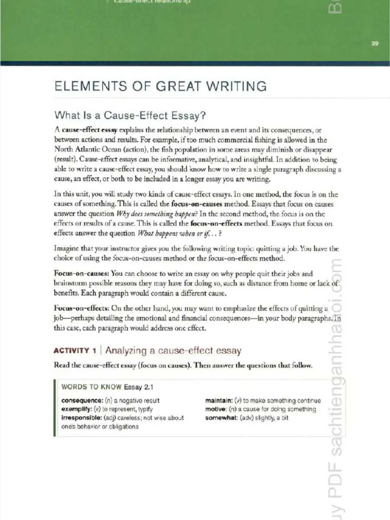 WRITING B2-Cause Effect Essay | PDF
