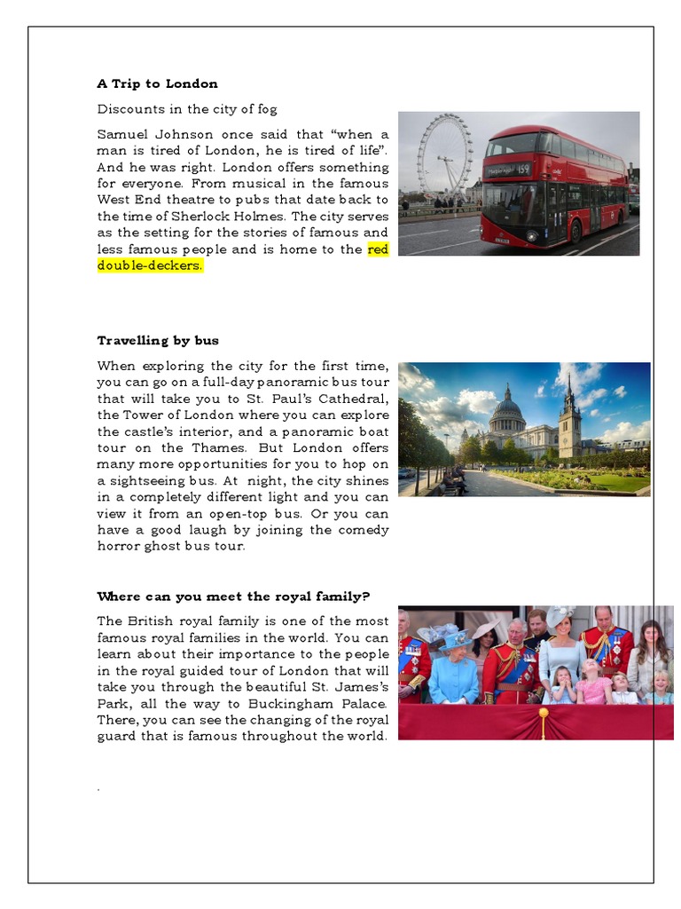 A Trip To London | PDF | London | Palace Of Westminster