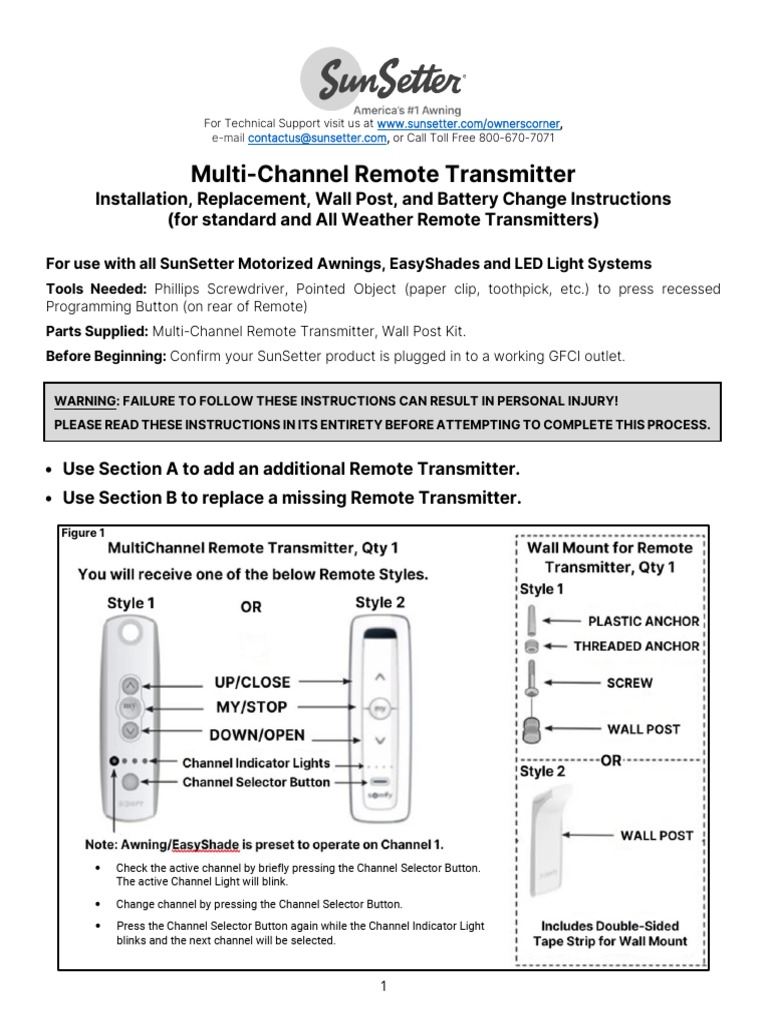 Somfy Remote User Instructions | PDF | Screw | Components