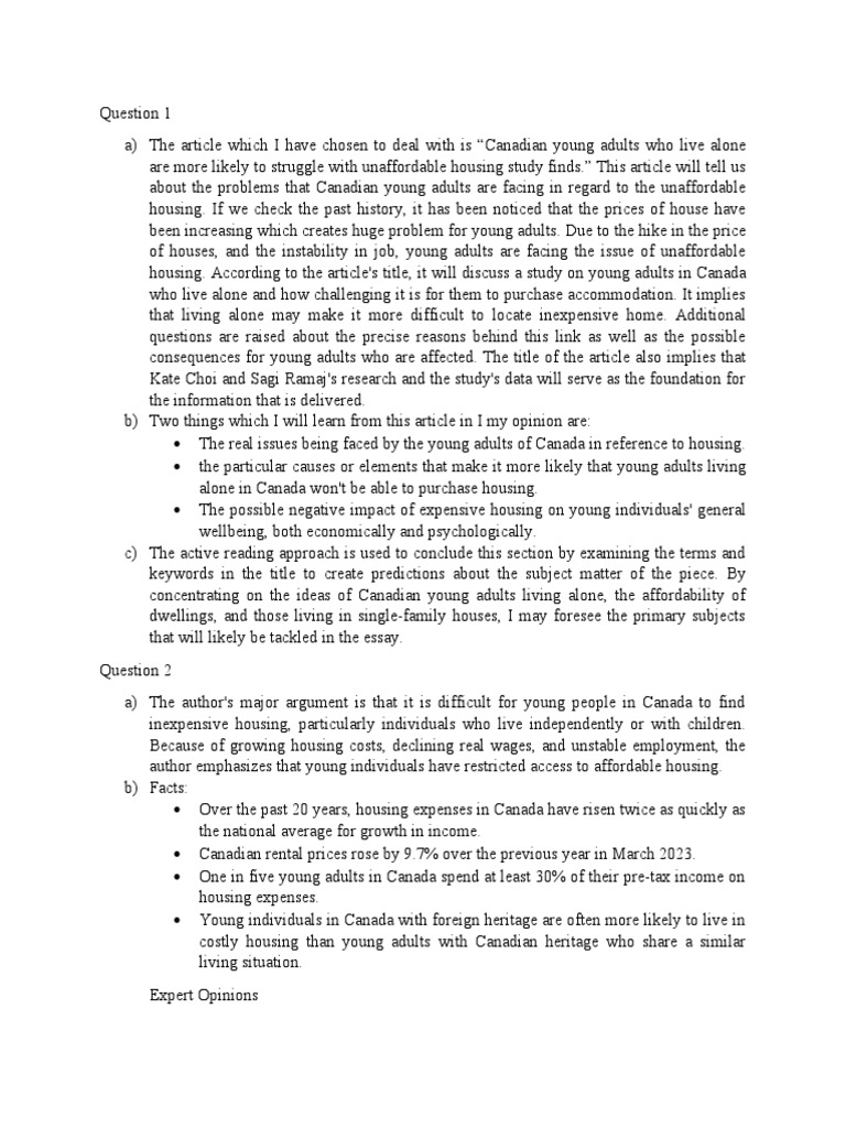 Reading Assignment Pdf Affordable Housing Canada