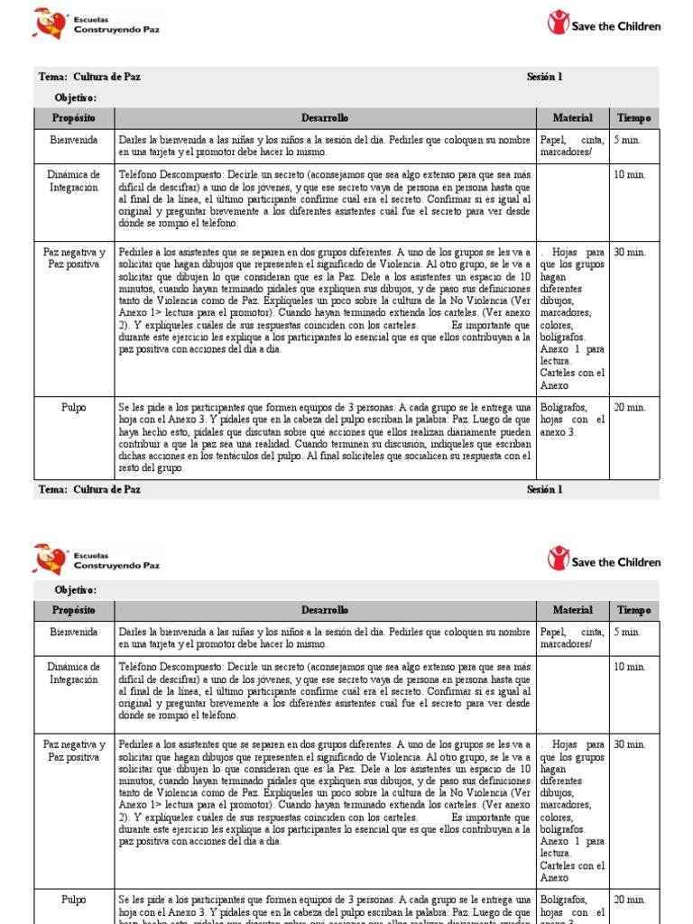 Actividades para Fomentar la Cultura de Paz | PDF