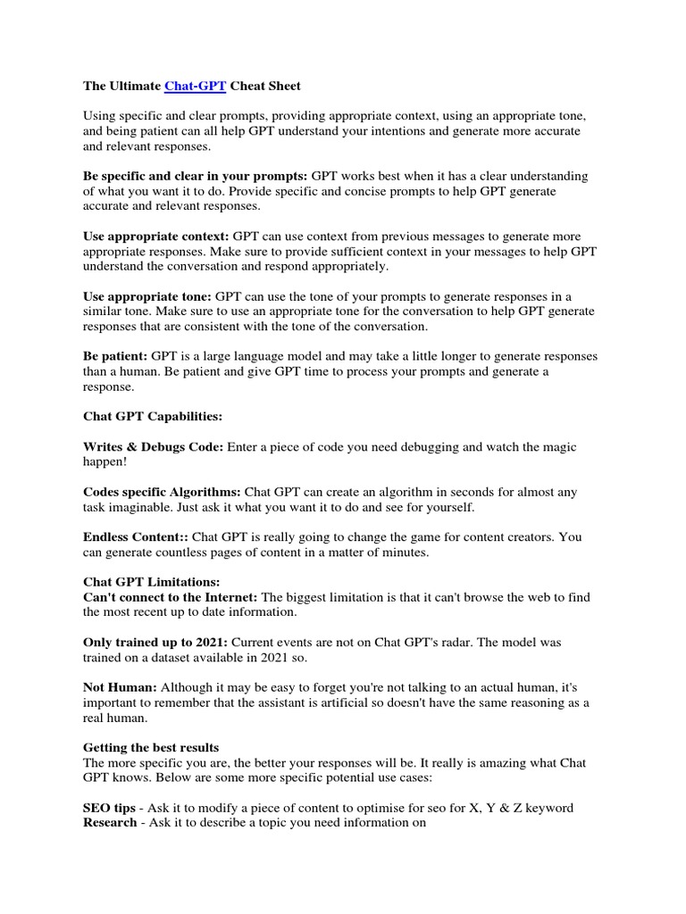 Ultimate ChatGPT Prompting Guide | PDF