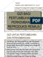 Gizi Bagi Pertumbuhan & Perkembangan Reproduksi Remaja