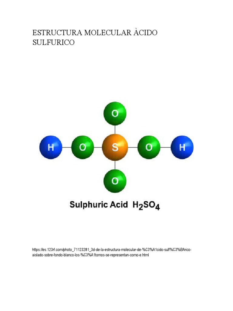 ESTRUCTURA MOLECULAR ÀCIDO SULFURICO | PDF