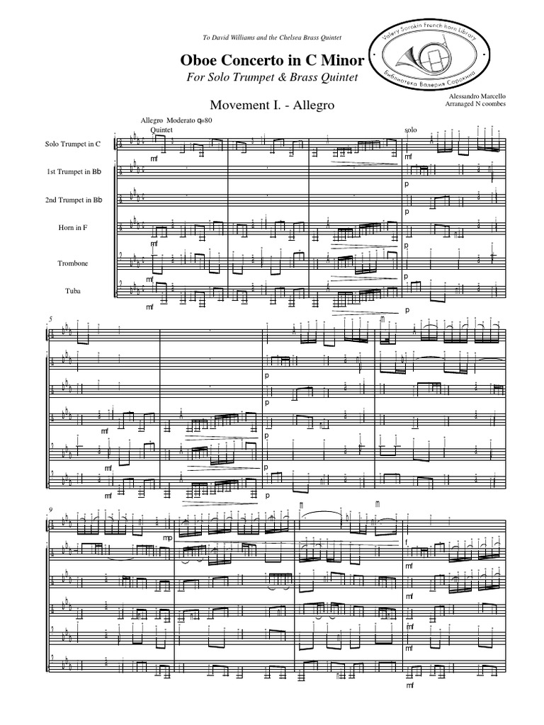 Oboe concerto in C Minor Marcello PDF