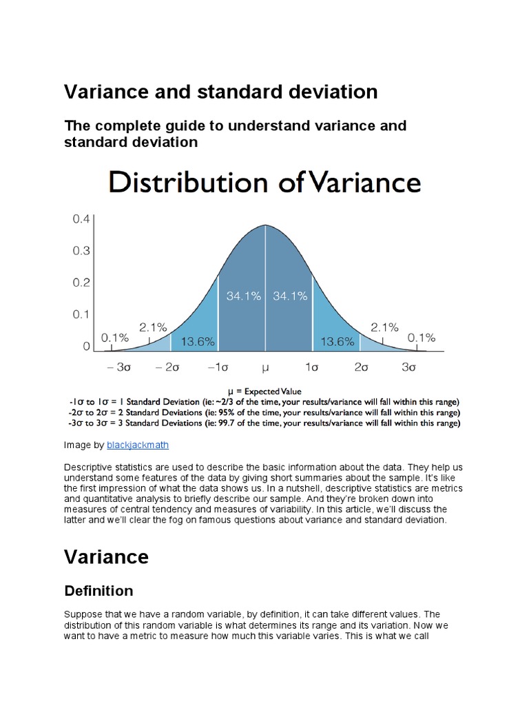 Standard Deviation PDF Standard Deviation Variance