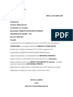 Desastre de Carta Formato 2. CARTA DE ACEPTACION