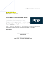 Ofício de Requisição para Transporte.