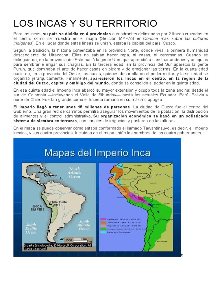 Los Incas y Su Territorio | PDF