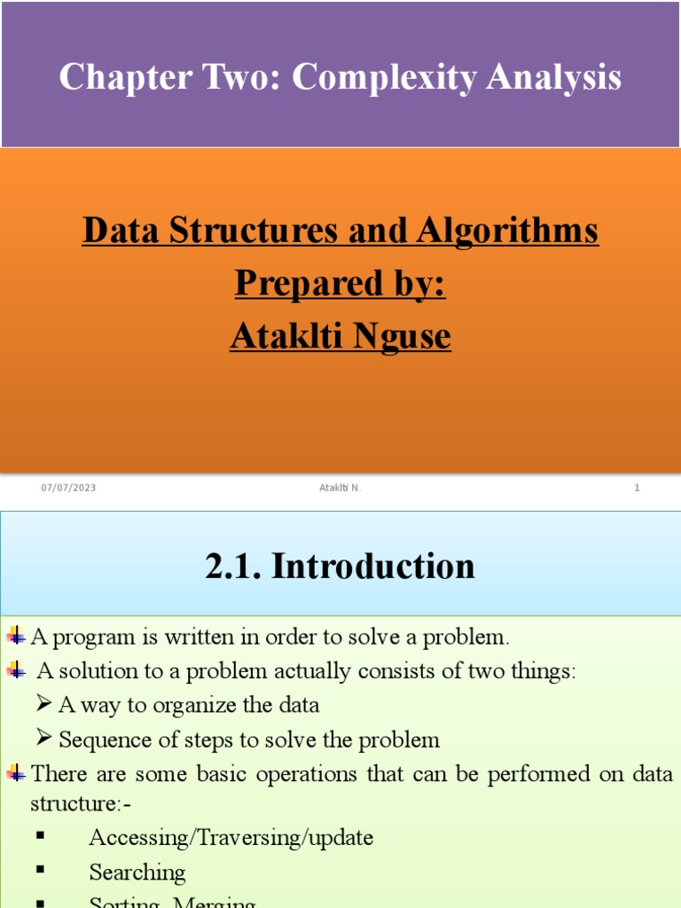 Chapter Two Complexity Analysis | PDF | Data Type | Computational ...