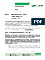 Pronunciamiento Demanda FEDERACION NACIONAL DE ORGANISMOS DE APOYO AL TRANSITO